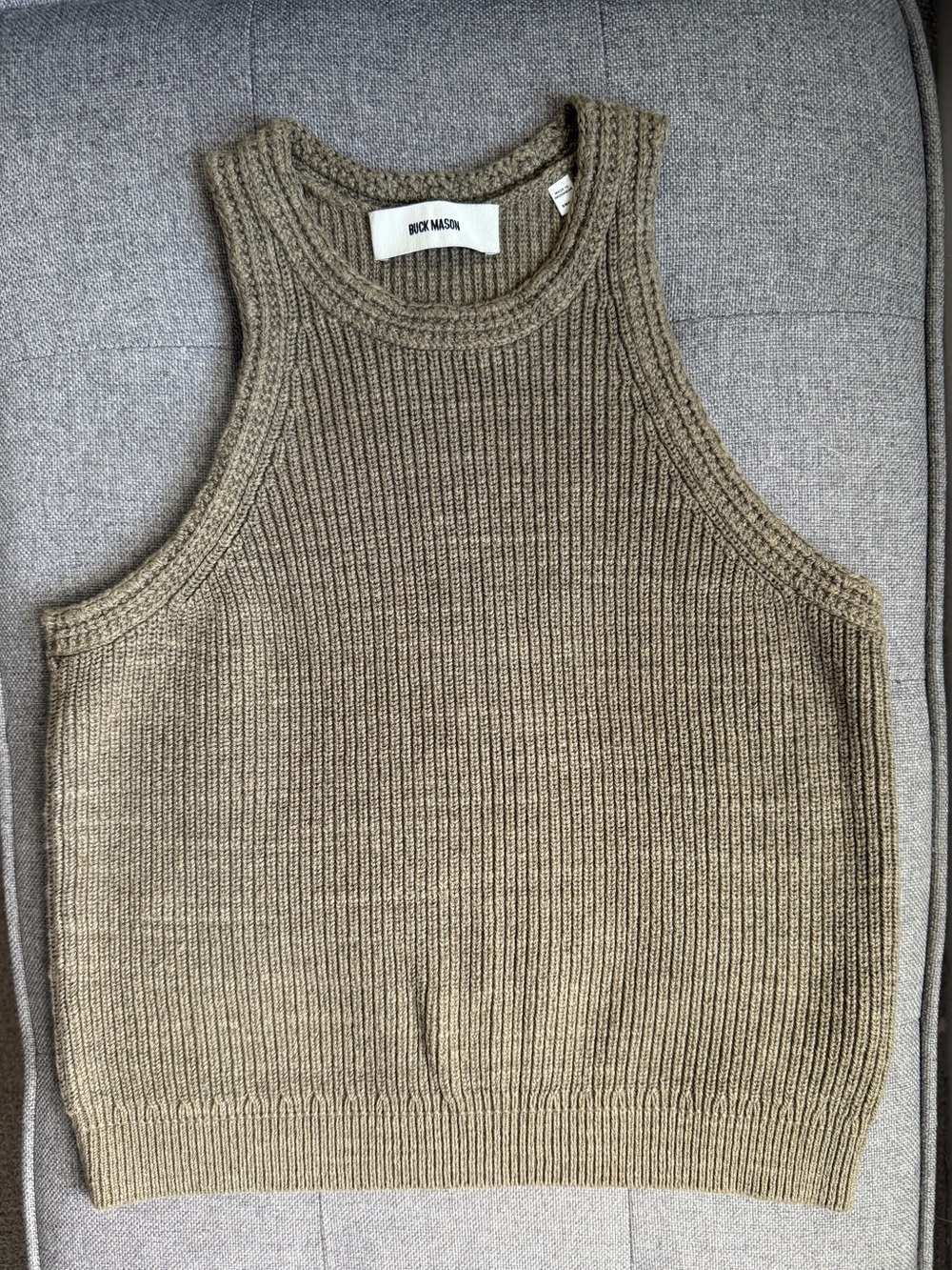Buck Mason seafarer Tank Sweater small Olive